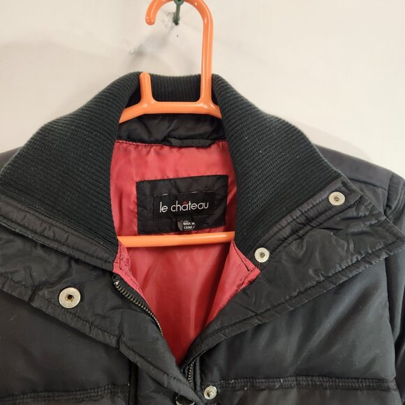 Vintage Le Chateau Cropped Puffer Bomber Jacket Size Small - Picture 4 of 14